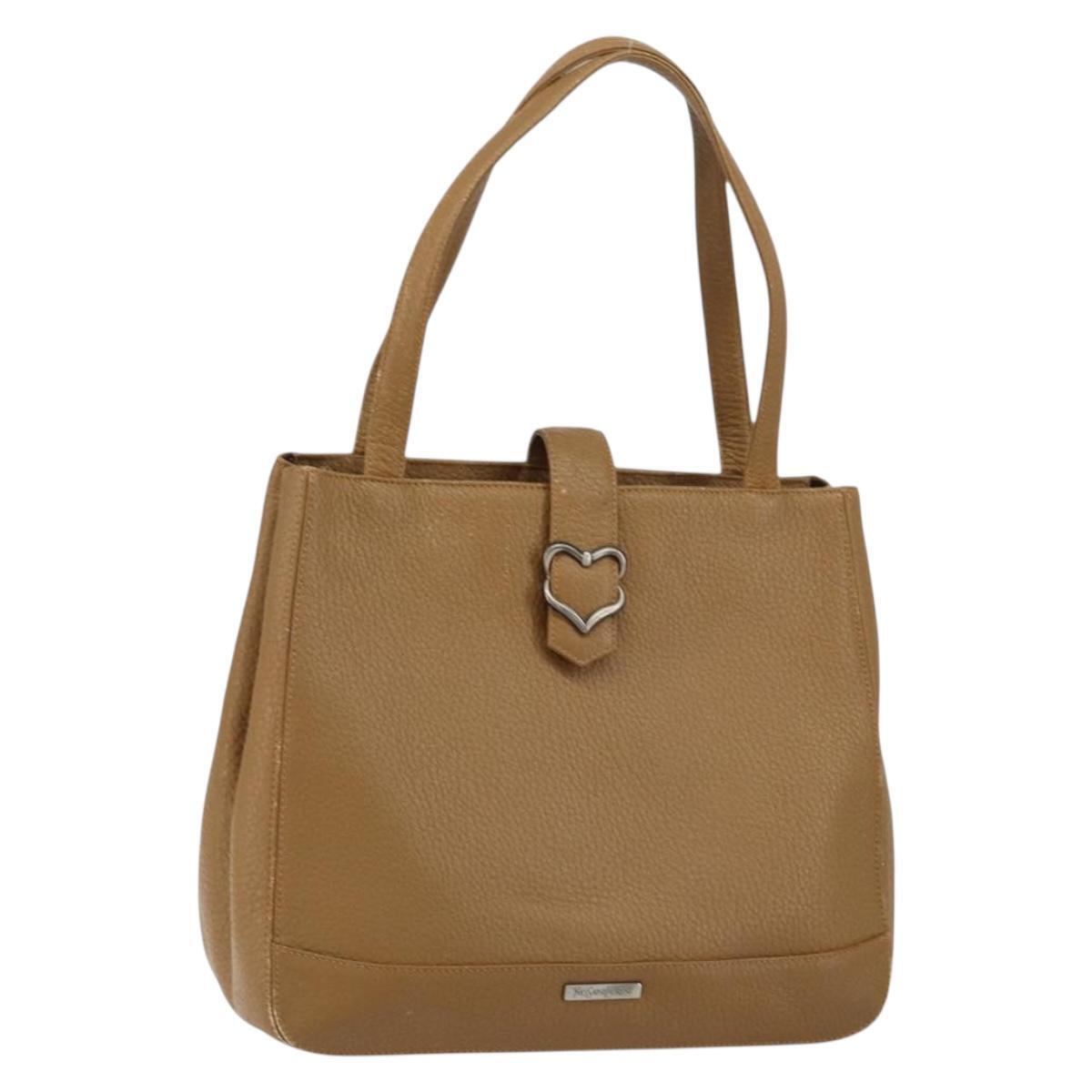 Saint Laurent Hand Bag Leather Brown Auth 149374